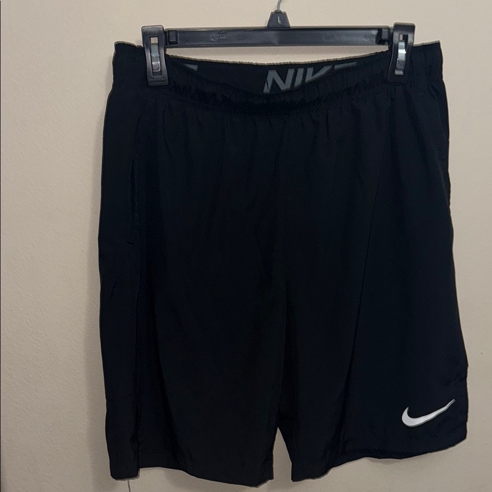 Nike Black Sports Shorts with White Logo